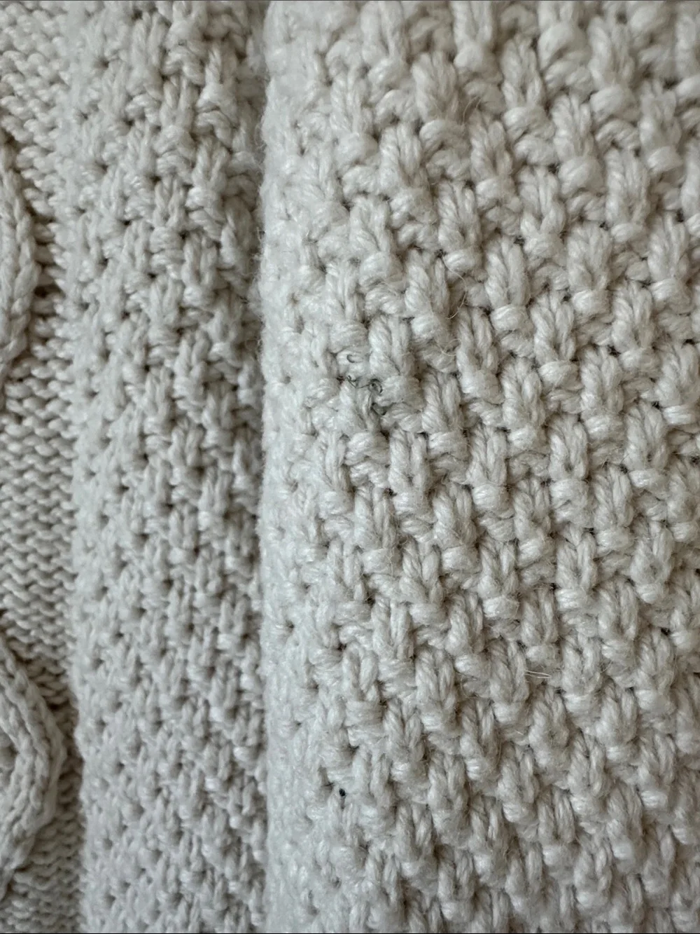 GAP Cream Cable-Knit Mock Neck Sweater with Button Placket
